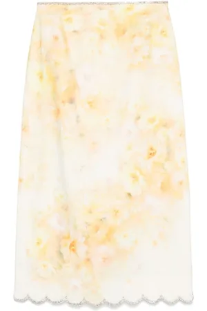 ZIMMERMANN Femme, Jupes, Jaune, Taille: 42 FR Jupe plissée jaune