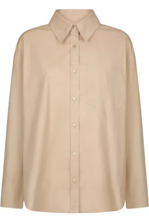 Dondup Femme, Blouses et Chemises, Brun, Taille: 38 FR Chemise à manches longues avec poche poitrine