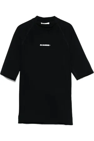 Jil Sander Homme, Tops, Noir, Taille: XL T-shirt ajusté à col montant