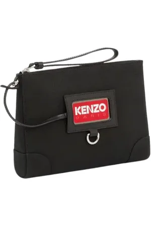 Kenzo Femme, Sacs, Noir, Taille: ONE Size Sac Noir d`Inspiration Voyage avec Porte-Badge