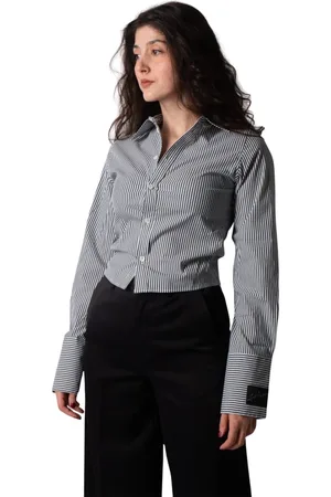 J.W.Anderson Femme, Blouses et Chemises, Multicolore, Taille: 36 FR Chemise Raccourcie Charbon et Blanc
