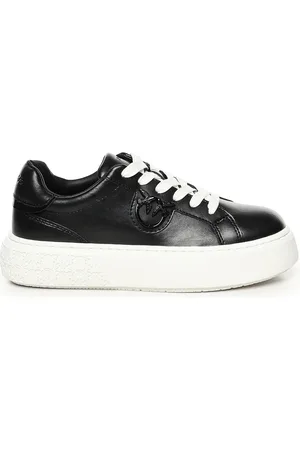 Pinko Femme, Chaussures, Noir, Taille: 39 EU Baskets en cuir à semelle plateforme
