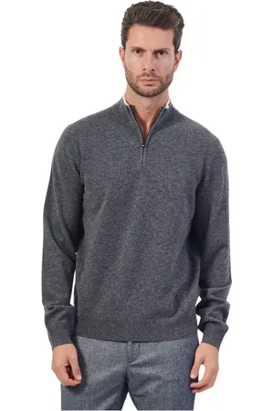 HUGO BOSS Homme, Pulls, Gris, Taille: S Pull Zippé en Laine Grise