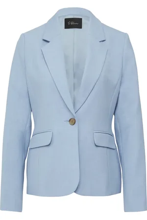 QS by s.Oliver Femme, Vestes, Bleu, Taille: 38 FR Blazer Slim-Fit en Mélange de Viscose