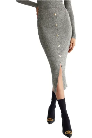 Liu Jo Femme, Jupes, Gris, Taille: 38 FR Jupe Beige Naturelle