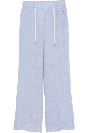 PESERICO SIGN Femme, Pantalons, Bleu, Taille: 40 FR Pantalon Large Bleu Clair