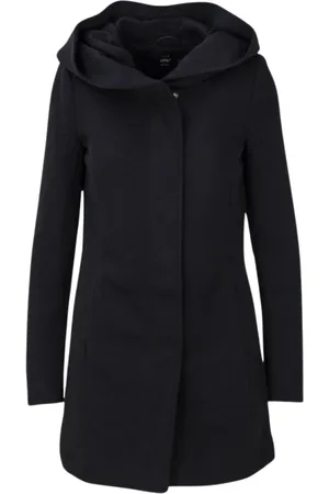 ONLY Femme, Manteaux, Noir, Taille: 36 FR Manteau à capuche élégant pour l