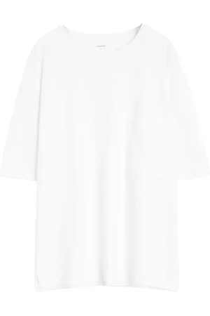 LEMAIRE Homme, Tops, Blanc, Taille: XL T-shirt Blanc Col Rond Poche