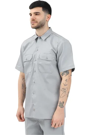 Dickies Homme, Chemises, Gris, Taille: S Chemise de travail à manches courtes grise
