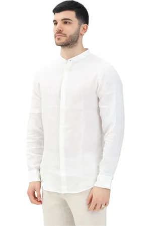 Armani Exchange Homme, Chemises, Blanc, Taille: M Chemise blanche en lin à manches longues