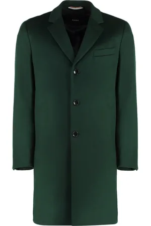HUGO BOSS Homme, Manteaux, Vert, Taille: M Manteau en cachemire et laine