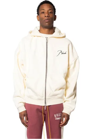 Rhude Homme, Sweatshirts et sweats à capuche, , Taille: S Vintage White Zip-Up Sweat à capuche