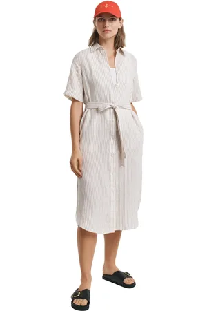 GANT Femme, Robes, , Taille: 40 FR Robe chemise en lin rayé