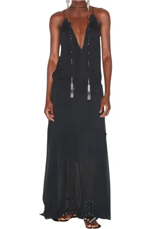 Isabel Marant Femme, Robes, Noir, Taille: 38 FR Robe Noire en Viscose