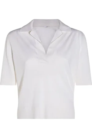 Malo Femme, Tops, Blanc, Taille: 38 FR Chemise Polo Élégante
