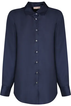 BLANCA Femme, Blouses et Chemises, Bleu, Taille: 40 FR Chemises en Soie Bleue Style Élégant