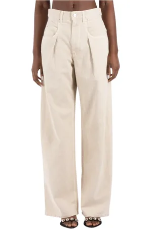 Isabel Marant Femme, Pantalons, , Taille: 36 FR Pantalon Ecru Coton Chanvre