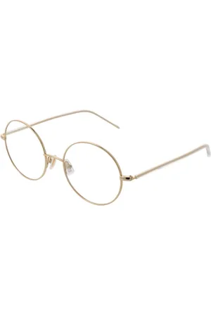 HUGO BOSS Femme, Accessoires, Jaune, Taille: ONE Size Montures Optiques Rondes Dorées en Titane