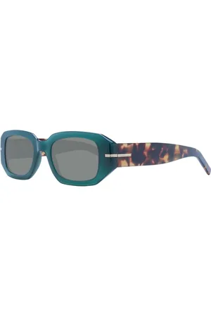 HUGO BOSS Femme, Accessoires, Vert, Taille: ONE Size Lunettes de Soleil Rectangle Vertes avec Protection UV