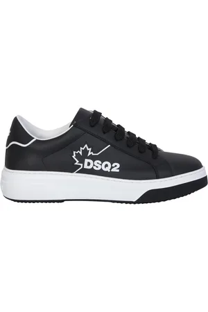 Dsquared2 Homme, Chaussures, Noir, Taille: 42 EU Baskets Noires Élégantes Bout Rond Lacets