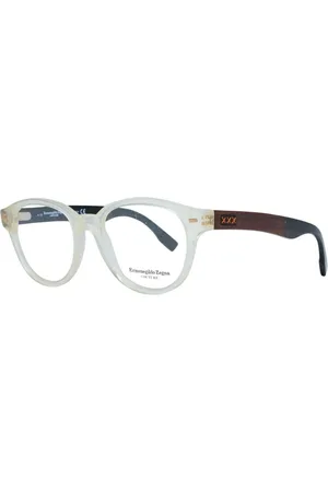 Ermenegildo Zegna Homme, Accessoires, Gris, Taille: ONE Size Montures Optiques Rondes en Plastique
