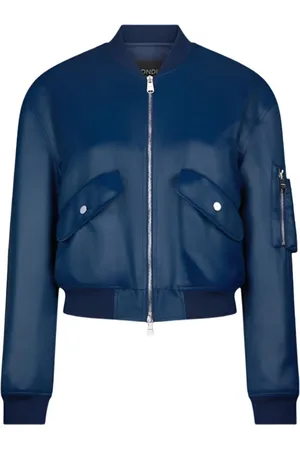Dondup Femme, Vestes, Bleu, Taille: 40 FR Bomber Indigo Court en Satin
