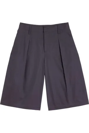 LEMAIRE Homme, Shorts, Bleu, Taille: L Pantalon Bleu-Gris à Boucle Plissée