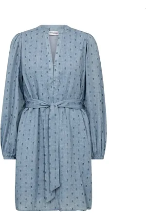 Co`Couture Femme, Robes, Bleu, Taille: 40 FR Robe Dottiecc V en Bleu Poussière