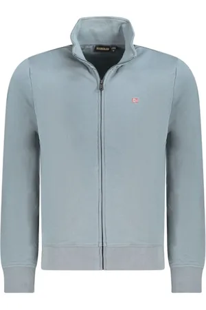 Napapijri Homme, Sweatshirts et sweats à capuche, Gris, Taille: M Pull Brodé à Fermeture Éclair
