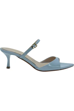 Albano Femme, Chaussures, Bleu, Taille: 37 EU Décolleté en Cuir Bleu Clair avec Bride Réglable