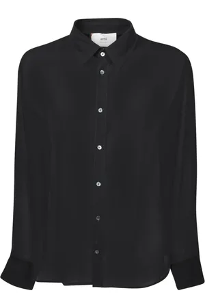 Ami Homme, Chemises, Noir, Taille: L Chemise Noire Transparente Col Classique