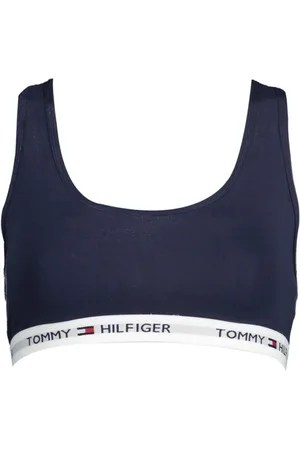 Tommy Hilfiger Femme, Sous-vêtements, Bleu, Taille: 36 FR Brassière de Sport en Coton Col Bateau
