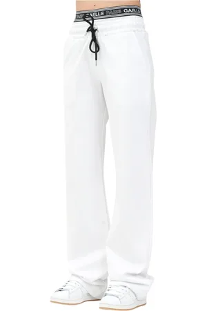 GAËLLE Femme, Pantalons, Blanc, Taille: 38 FR Pantalon sportif blanc printemps été