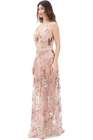 Elisabetta Franchi Femme, Robes, Rose, Taille: 42 FR Robe Longue Rose Femme Jersey Floral