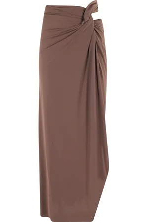 Amazuìn Femme, Jupes, Brun, Taille: ONE Size Marron Devant Drapé Ourlet Asymétrique