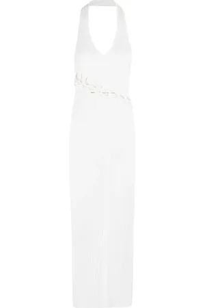 IRO Femme, Robes, Blanc, Taille: 38 FR Robe Blanche Sans Manches Côtelée
