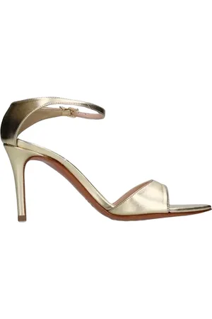 Albano Femme, Chaussures, Gris, Taille: 39 EU Sandales en cuir gris avec bride de cheville