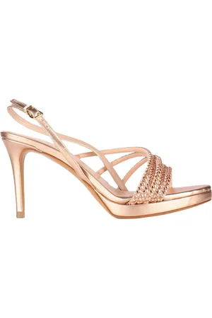 Albano Femme, Chaussures, Jaune, Taille: 40 EU Sandales Grises avec Strass et Bride Réglable