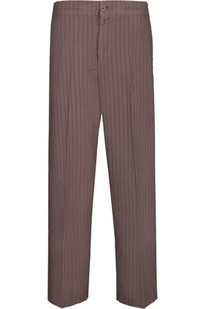 COSTUMEIN Homme, Pantalons, Brun, Taille: XL Pantalon en lin marron pour homme