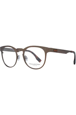 Ermenegildo Zegna Homme, Accessoires, Brun, Taille: ONE Size Montures de lunettes optiques rondes en titane