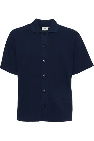 Autry Homme, Chemises, Bleu, Taille: M Chemise de Bowling Bleue Élégante