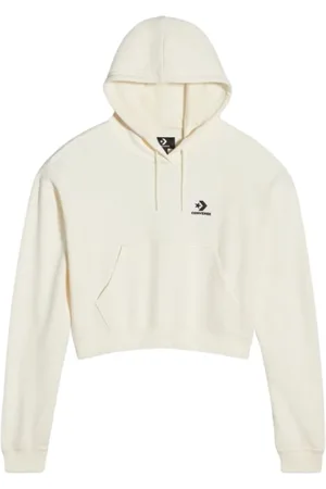 Converse Femme, Sweatshirts et sweats à capuche, Blanc, Taille: 40 FR Sweat à capuche Confortable et polyvalent