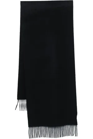 Lady Anne Homme, Accessoires, Noir, Taille: ONE Size Écharpe en Cachemire Noire à Franges