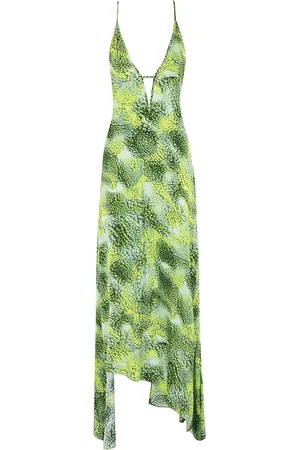 IRO Femme, Robes, Vert, Taille: 36 FR Robe Verte à Imprimé Bulles Asymétrique