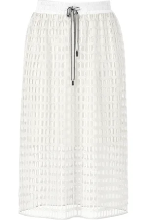 Marc Cain Femme, Jupes, Blanc, Taille: 40 FR Jupe aéré en tricot ajouré