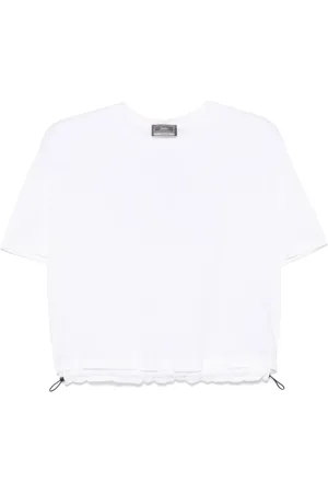 HERNO Femme, Tops, Blanc, Taille: 36 FR T-shirt avec détail en nylon