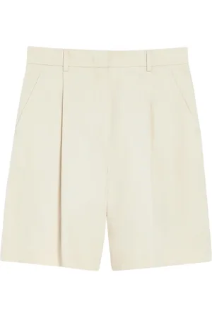 Max Mara Femme, Shorts, Blanc, Taille: 36 FR Short Bermuda évasé en coton et lin