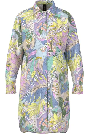 Marc Cain Femme, Robes, Multicolore, Taille: 40 FR Robe Chemise Imprimé Sushi Exotique
