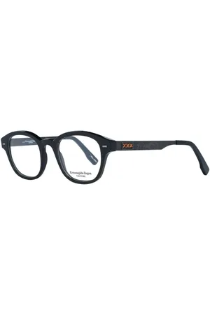 Ermenegildo Zegna Homme, Accessoires, Noir, Taille: ONE Size Montures de lunettes optiques rondes en corne noire