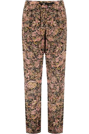 Isabel Marant Femme, Pantalons, Multicolore, Taille: 38 FR Pantalon Viscose Noir/Ocre